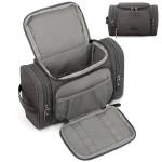 ZOMFELT Travel Toiletry Bag for Men, Water-Resistant Canvas Dopp Kit with Wet Compartments, Multi-Pocket Organizer for Shaving Kit, Gym Essentials and Toiletries Accessories, Grey