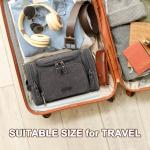 ZOMFELT Travel Toiletry Bag for Men, Water-Resistant Canvas Dopp Kit with Wet Compartments, Multi-Pocket Organizer for Shaving Kit, Gym Essentials and Toiletries Accessories, Grey