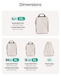 BAGSMART Compression Packing Cubes for Travel, 6 Set Travel Packing Cubes for Suitcases, Compression Suitcase Organizers Bag Set, Lightweight Packing Organizers White Opal
