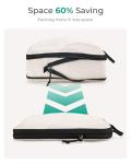 BAGSMART Compression Packing Cubes for Travel, 6 Set Travel Packing Cubes for Suitcases, Compression Suitcase Organizers Bag Set, Lightweight Packing Organizers White Opal