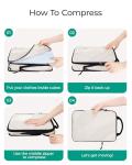 BAGSMART Compression Packing Cubes for Travel, 6 Set Travel Packing Cubes for Suitcases, Compression Suitcase Organizers Bag Set, Lightweight Packing Organizers White Opal