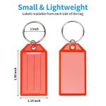 Cuttte 16 Pack Plastic Key Tags, Key Labels with Ring and Label Window, 8 Colors