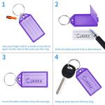 Cuttte 16 Pack Plastic Key Tags, Key Labels with Ring and Label Window, 8 Colors