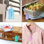 Cuttte 16 Pack Plastic Key Tags, Key Labels with Ring and Label Window, 8 Colors