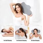 Bespilow Travel Pillow for Sleeping,Cervical Neck Support Pillow for Neck Pain Relief,Lightweight Ergonomic Memory Foam Camping Pillow,Portable Contour Pillows w/Travel Storage Bag,Cooling Cover