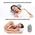 Bespilow Travel Pillow for Sleeping,Cervical Neck Support Pillow for Neck Pain Relief,Lightweight Ergonomic Memory Foam Camping Pillow,Portable Contour Pillows w/Travel Storage Bag,Cooling Cover