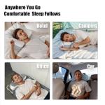 Bespilow Travel Pillow for Sleeping,Cervical Neck Support Pillow for Neck Pain Relief,Lightweight Ergonomic Memory Foam Camping Pillow,Portable Contour Pillows w/Travel Storage Bag,Cooling Cover