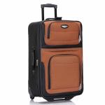 Travel Select Amsterdam Expandable Rolling Upright Luggage, Orange, Checked-Medium 25-Inch