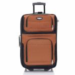 Travel Select Amsterdam Expandable Rolling Upright Luggage, Orange, Checked-Medium 25-Inch
