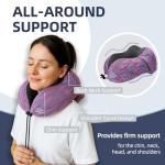 Travel Pillow with Extra Large Hood for Airplane Long Flights Privacy and Comfort Memory Foam with Skin-Friendly Cover for Road Trip Head&Neck Support for Plane Office Cars Sleeping & Rest(Colorful)