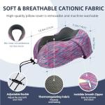 Travel Pillow with Extra Large Hood for Airplane Long Flights Privacy and Comfort Memory Foam with Skin-Friendly Cover for Road Trip Head&Neck Support for Plane Office Cars Sleeping & Rest(Colorful)