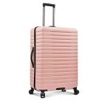 U.S. Traveler Boren Polycarbonate Hardside Rugged Travel Suitcase Luggage with 8 Spinner Wheels, Aluminum Handle, Pink, Checked-Large 30-Inch