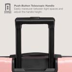 U.S. Traveler Boren Polycarbonate Hardside Rugged Travel Suitcase Luggage with 8 Spinner Wheels, Aluminum Handle, Pink, Checked-Large 30-Inch