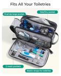 BAGSMART Toiletry Bag for Men, PU Leather Travel Bag for Toiletries, Dopp Kit Water Resistant Shaving Bag for Bathroom Shower-Black