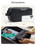 BAGSMART Toiletry Bag for Men, PU Leather Travel Bag for Toiletries, Dopp Kit Water Resistant Shaving Bag for Bathroom Shower-Black