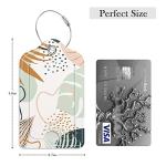 GDJEGE PU Leather Luggage Tags for Suitcase, Travel Cruise 2 Pack with Privacy Flap, Name ID Label and Metal Loop for Women Men Girls Baggage Bag Backpack Instrument, Boho Leaves