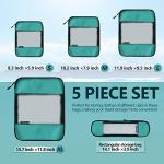 Compression Packing Cubes for Suitcases,5 Set Travel Essentials, Lightweight Luggage Organizer Bags, Travel Cubes for Carry on(Green)