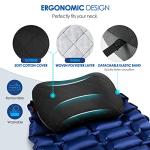 Hikenture Camping Pillow with Removable Cover - Ultralight Inflatable Pillow for Neck Lumbar Support - Upgrade Backpacking Pillow - Washable Travel Air Pillows for Camping, Hiking, Backpacking (Black)