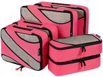 BAGAIL 6 Set Packing Cubes,Travel Luggage Packing Organizers(6Set Coral)