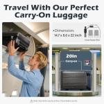 Coolife Luggage Suitcase PC+ABS with TSA Lock Spinner Carry on Hardshell Lightweight 20in 24in 28in(orange, S(20in_carry on))