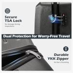 Coolife Luggage Suitcase PC+ABS with TSA Lock Spinner Carry on Hardshell Lightweight 20in 24in 28in(orange, S(20in_carry on))