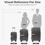 Coolife Luggage Suitcase PC+ABS with TSA Lock Spinner Carry on Hardshell Lightweight 20in 24in 28in(orange, S(20in_carry on))
