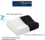 alkamto Memory Foam Pillow for Travel and Camping with Extra Cotton Cover – Easy to Carry Portable Bag (Black Contour)
