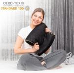 alkamto Memory Foam Pillow for Travel and Camping with Extra Cotton Cover – Easy to Carry Portable Bag (Black Contour)