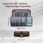 Toiletry Bag for Men, Travel Essentials Travel Toiletry Bag, Water-Resistant Compact Bathroom Roll Organizer for Hygiene, Shaving kit, Valentines Day Gifts for Him(1.Chic Brown(PU Leather))