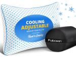 Small Cooling Shredded Memory Foam Pillow for Travel & Camping, Compressible Adjustable Gel Bed Pillow Washable Cover, Medium Firm Neck Lumbar Support, Ideal Sleeping,Car,Airplane,Toddler,Backpacking