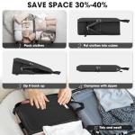 8 Set Compression Packing Cubes for Travel, Expandable Compression Cubes for Suitcases, Lightweight Suitcase Organizer with Shoes & Laundry Bags, Travel Accessories for Men Women (Black)