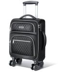 YULEEE 16 Inch Underseat Carry On Luggage with Wheels, Softside Travel Suitcase with TSA Lock, Airline Approved Small Rolling Bag for Women, Black