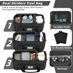 ZOMFELT Tactical Gym Bags for Men, 3-in-1 Travel Duffle Bag with Removable Dividers & Innovative Shoe Compartment, Waterproof MOLLE Gym Duffel Backpack, Airplane Carry-On Approved, Black