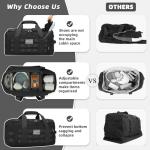 ZOMFELT Tactical Gym Bags for Men, 3-in-1 Travel Duffle Bag with Removable Dividers & Innovative Shoe Compartment, Waterproof MOLLE Gym Duffel Backpack, Airplane Carry-On Approved, Black