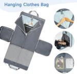 ‌Ytonet Foldable Garment Duffle Bags for Travel, Carry On Convertible Duffel Bag with Shoe Compartment & Water Resistant Fabric, 2-in-1 Hanging Suit Organizer, Mint Green