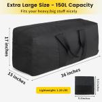 Vorspack Extra Large Duffle Bag for Travel - 150L Duffel Bag for Men Gear Bag for Storage Foldable Weekender Bag for Overnight Camping - Black