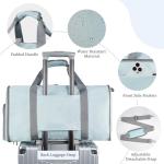 ‌Ytonet Foldable Garment Duffle Bags for Travel, Carry On Convertible Duffel Bag with Shoe Compartment & Water Resistant Fabric, 2-in-1 Hanging Suit Organizer, Mint Green