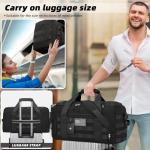 ZOMFELT Tactical Gym Bags for Men, 3-in-1 Travel Duffle Bag with Removable Dividers & Innovative Shoe Compartment, Waterproof MOLLE Gym Duffel Backpack, Airplane Carry-On Approved, Black