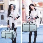 ‌Ytonet Foldable Garment Duffle Bags for Travel, Carry On Convertible Duffel Bag with Shoe Compartment & Water Resistant Fabric, 2-in-1 Hanging Suit Organizer, Mint Green