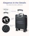 YULEEE 16 Inch Underseat Carry On Luggage with Wheels, Softside Travel Suitcase with TSA Lock, Airline Approved Small Rolling Bag for Women, Black