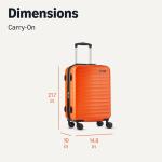 Amazon Basics 21" Hardside Carry-On Luggage, Hardshell Suitcase With Wheels, Expandable For Up to 25% More Space, With Scratch-Resistant Surface, Four Multi-directional Wheels, Orange