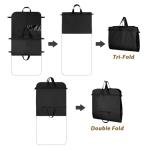 KEEGH Garment Bags for Travel 54" Tri-fold Garment Bag for Dresses Long Suit Bags Dress Bags for Closet Storage Hanging Clothes for Suit Coats Tuxedos Dresses with 4 Big Pockets, Black