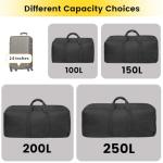 Vorspack Extra Large Duffle Bag for Travel - 150L Duffel Bag for Men Gear Bag for Storage Foldable Weekender Bag for Overnight Camping - Black