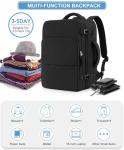 Beraliy Travel Backpack for Men Women, Lightweight Personal Item Trave Bag for Airlines, Carry On Backpack with USB Charging Port, Durable Laptop Backpack, College Weekender Work Daypack, Black