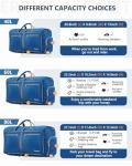 Gonex 150L Large Foldable Travel Duffle Bag with Shoes Compartment, Packable Lightweight Water Repellent Duffel Bag for Camping Gym Weekender Bag Deep Blue