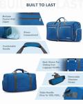 Gonex 150L Large Foldable Travel Duffle Bag with Shoes Compartment, Packable Lightweight Water Repellent Duffel Bag for Camping Gym Weekender Bag Deep Blue