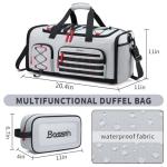 Bosstin Gym Bag for Men & Women, 45L Travel Duffle Sports Duffel Bag Gym Weekender Overnight Backpack with Shoe Compartment (Grey)
