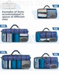 Gonex 150L Large Foldable Travel Duffle Bag with Shoes Compartment, Packable Lightweight Water Repellent Duffel Bag for Camping Gym Weekender Bag Deep Blue