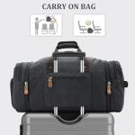 Gonex Canvas Duffle Bag 60L Travel Duffel Overnight Weekend Bag with Shoe Compartment (Dark Gray)