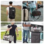 Bosstin Gym Bag for Men & Women, 45L Travel Duffle Sports Duffel Bag Gym Weekender Overnight Backpack with Shoe Compartment (Grey)